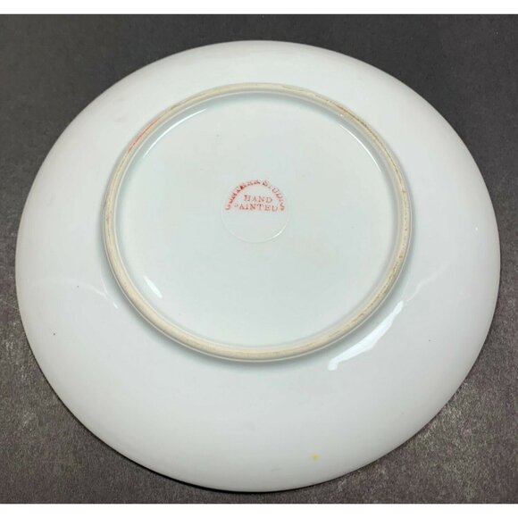 Hand Painted Purple Flower Border Porcelain Plate Gunther Studios Pansies - Picture 3 of 8